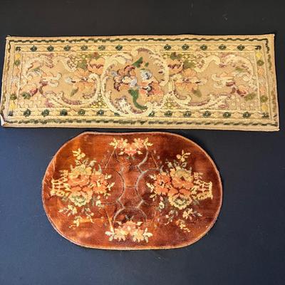 2 Antique Embroidered Small Tapestry Panels
