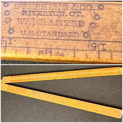 Antique Folding Boxwood Ruler Stephens & Co., Riverton, CT