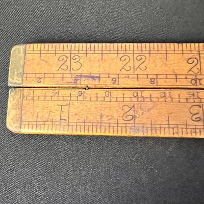 Antique Folding Boxwood Ruler Stephens & Co., Riverton, CT