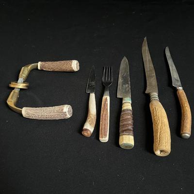 Collection Of Horn Handled Knives & More (K-MG)