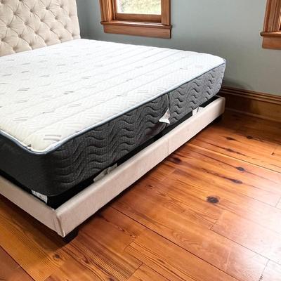 Tufted Fabric King-Size Low-Profile Bed ~ *Read Details