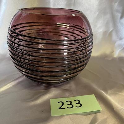 Studio Glass Threaded Ball Vase