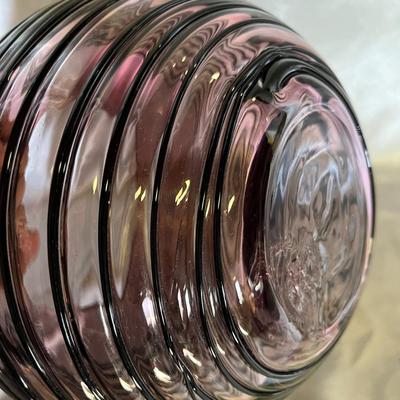 Studio Glass Threaded Ball Vase