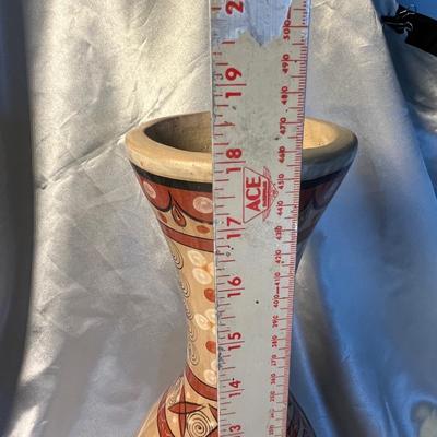 Tall Mexican Pottery vase signed