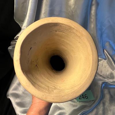 Tall Mexican Pottery vase signed