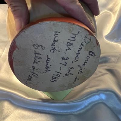 Tall Mexican Pottery vase signed