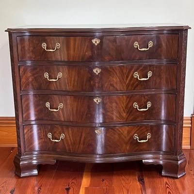 DREXEL HERITAGE FURNITURE ~ Solid Mahogany Inlaid Dresser ~ With Gold Hardware