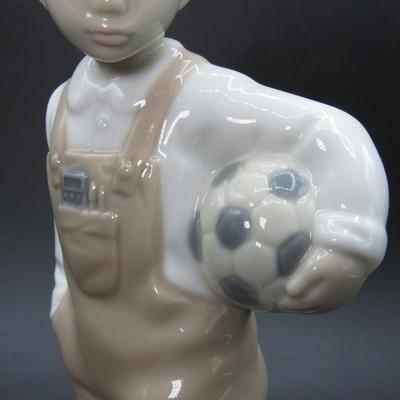 Vintage 1988 Nao Lladro Boy with Soccer Ball Wanna Play Handmade in Spain Figurine