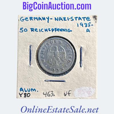 1935-A GERMANY NAZI STATE 50 REICHSPFENNIG