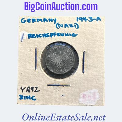 1943-A GERMANY (NAZI) 1 REICHSPFENNIG