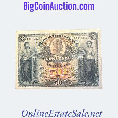 1907 SPAIN 50 PESETAS