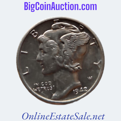 1942-s LgS MERCURY 10c