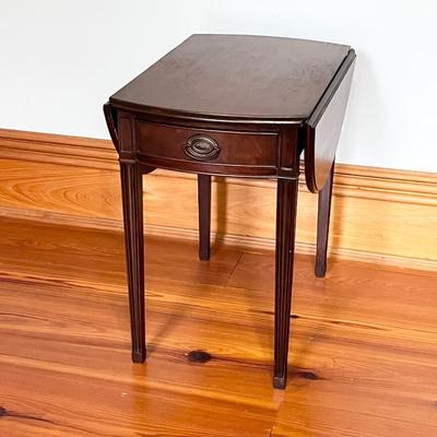 Solid Mahogany Drop Leaf Side Table ~ *Read Details