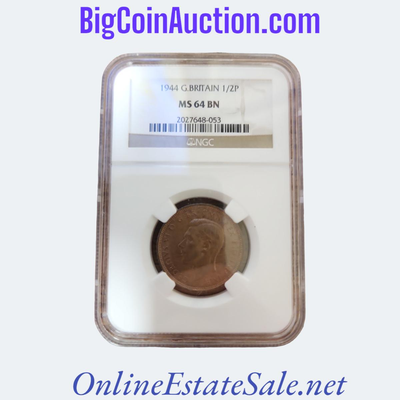 1944 G. BRITAIN HALF PENNY