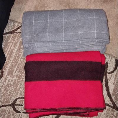 NICE VINTAGE FARIBO WOOL BLANKET AND OTHER WOOL BLANKET