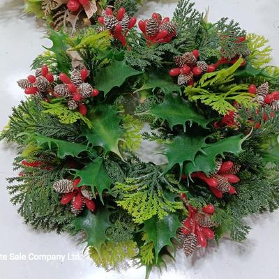 Four vintage plastic Faux garland wreaths