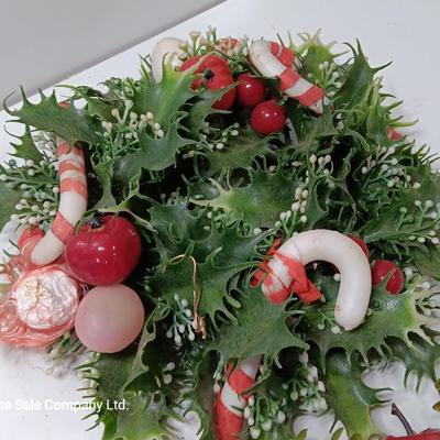 Four vintage plastic Faux garland wreaths