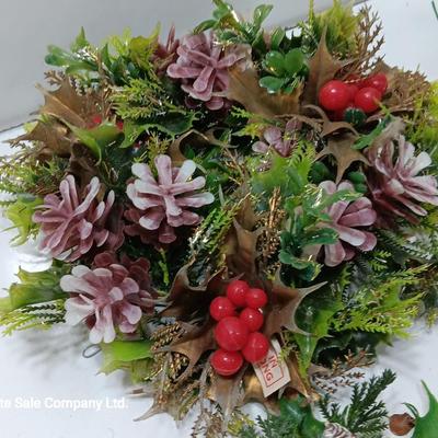 Four vintage plastic Faux garland wreaths
