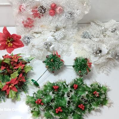 Faux Vintage plastic garland- picks and wreaths