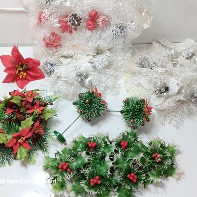 Faux Vintage plastic garland- picks and wreaths