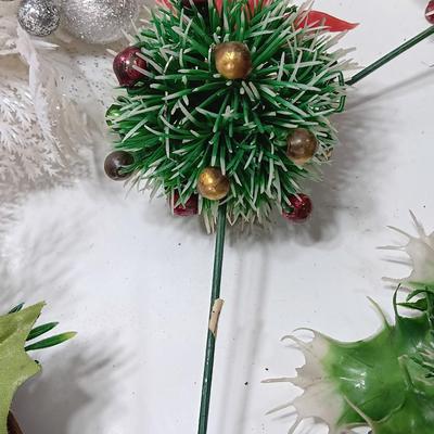 Faux Vintage plastic garland- picks and wreaths