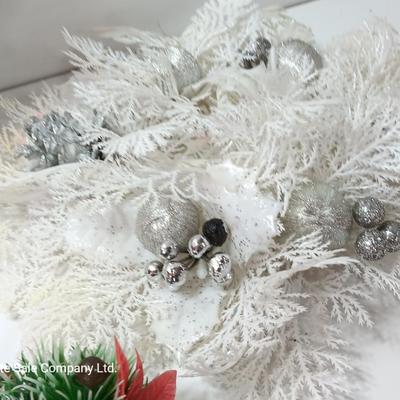 Faux Vintage plastic garland- picks and wreaths