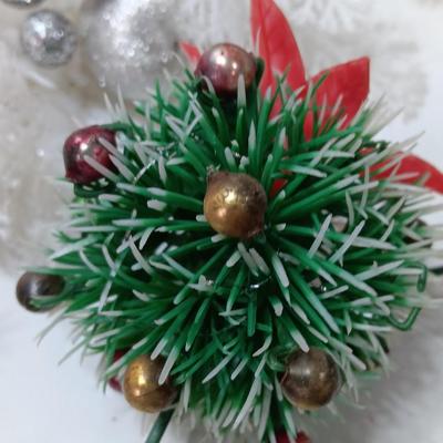 Faux Vintage plastic garland- picks and wreaths