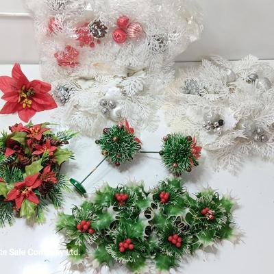 Faux Vintage plastic garland- picks and wreaths