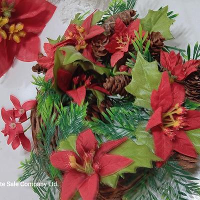 Faux Vintage plastic garland- picks and wreaths