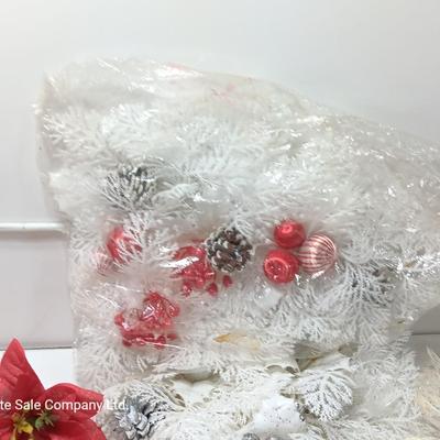 Faux Vintage plastic garland- picks and wreaths