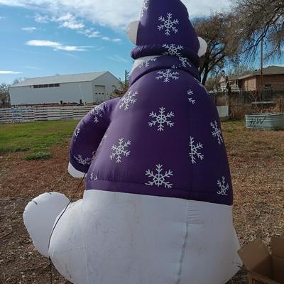 2003 8ft Gemmy Purple Polar Bear Airblown Inflatable