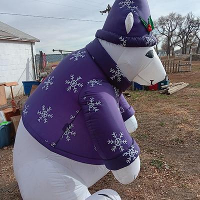 2003 8ft Gemmy Purple Polar Bear Airblown Inflatable