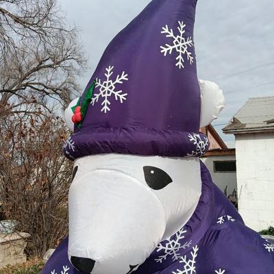 2003 8ft Gemmy Purple Polar Bear Airblown Inflatable