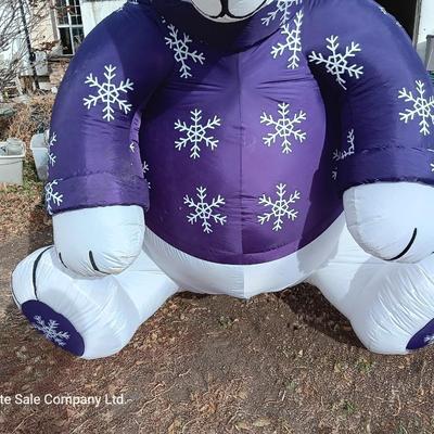 2003 8ft Gemmy Purple Polar Bear Airblown Inflatable