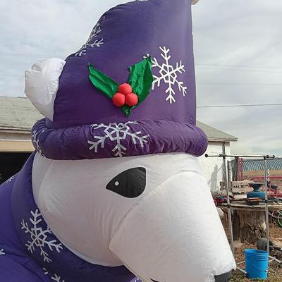 2003 8ft Gemmy Purple Polar Bear Airblown Inflatable