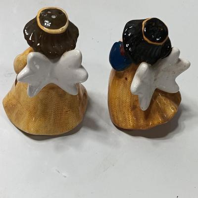 Angel tea pot and candle holder with salt and pepper shakers