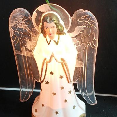 Vintage plastic light up angel with other plastic vintage angels Bradford angel