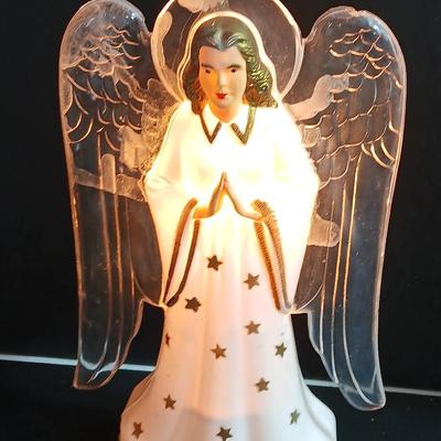 Vintage plastic light up angel with other plastic vintage angels Bradford angel