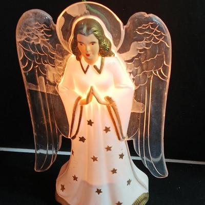 Vintage plastic light up angel with other plastic vintage angels Bradford angel