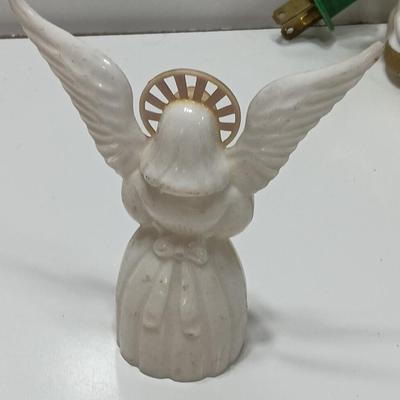 Vintage plastic light up angel with other plastic vintage angels Bradford angel