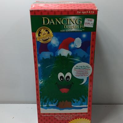 Gemmy Dancing Douglas Fir Sings and talks Opens eyes and lights up
