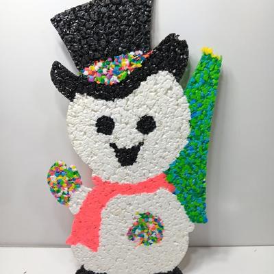 Vintage popcorn snowman