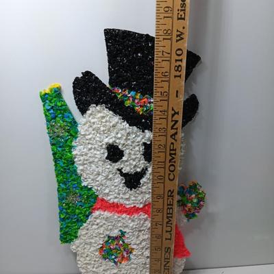 Vintage popcorn snowman