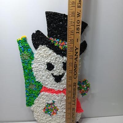 Vintage popcorn snowman