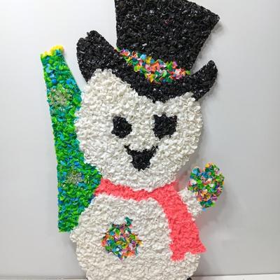 Vintage popcorn snowman