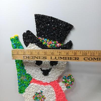 Vintage popcorn snowman