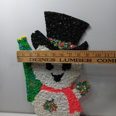 Vintage popcorn snowman