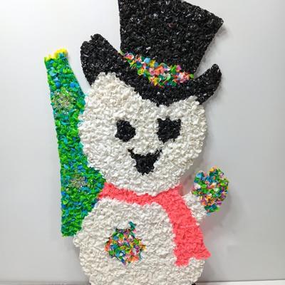 Vintage popcorn snowman