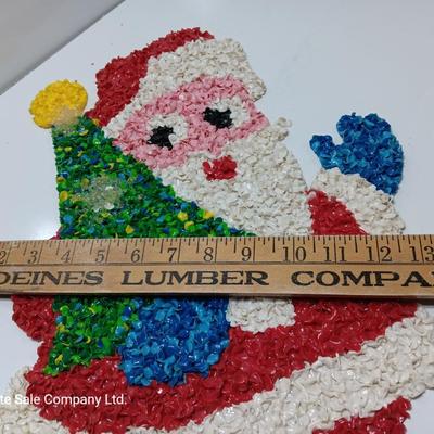 Vintage popcorn Santa with tree