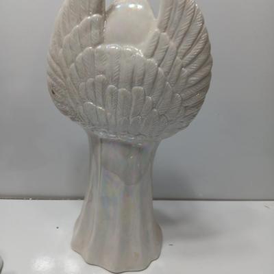 Large angel with glitter wings and two smaller angel figures